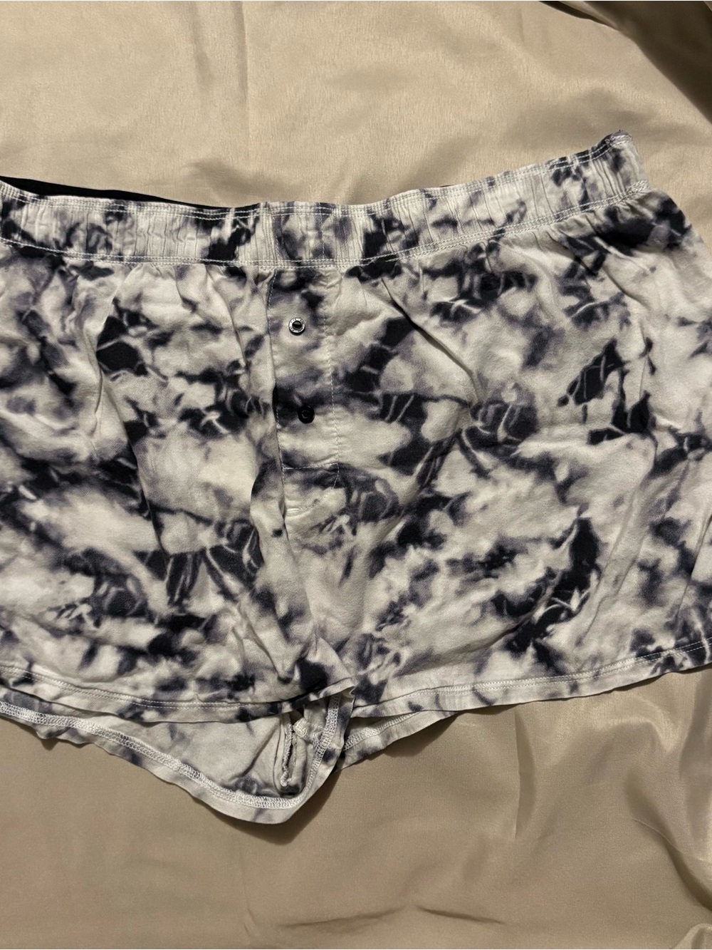 PINK Victoria's Secret Black & White Tie-Dye Lounge Shorts